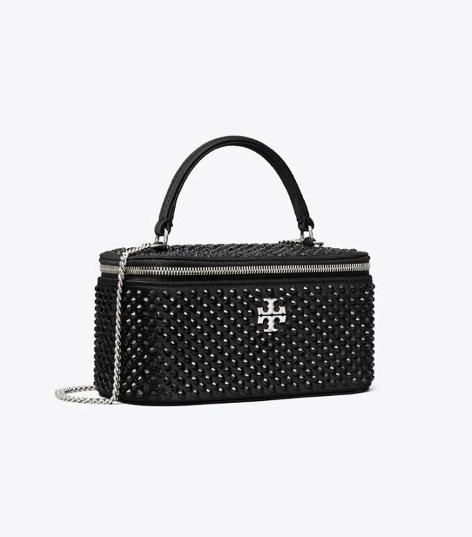 Kira Embellished Satin Vanity Case Kira Embellished Satin Vanity Case