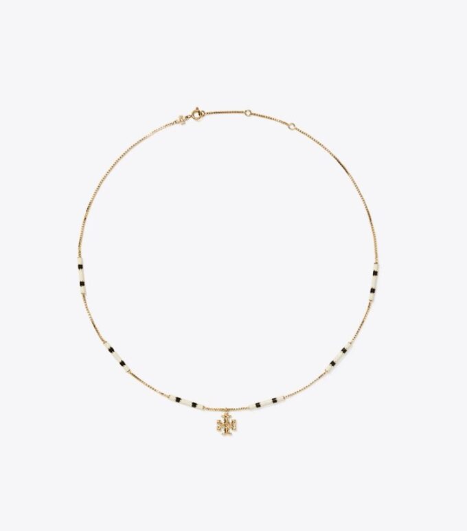 Kira Enamel Bar Pendant Necklace