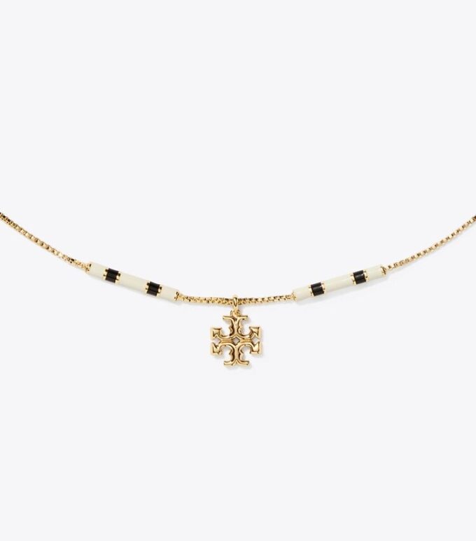 Kira Enamel Bar Pendant Necklace