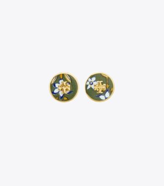 Kira Printed Circle-Stud Earring