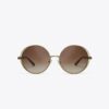 Kira Stripe Open-Wire Round Sunglasses Kira Stripe Open-Wire Round Sunglasses