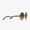 Kira Stripe Open-Wire Round Sunglasses Kira Stripe Open-Wire Round Sunglasses