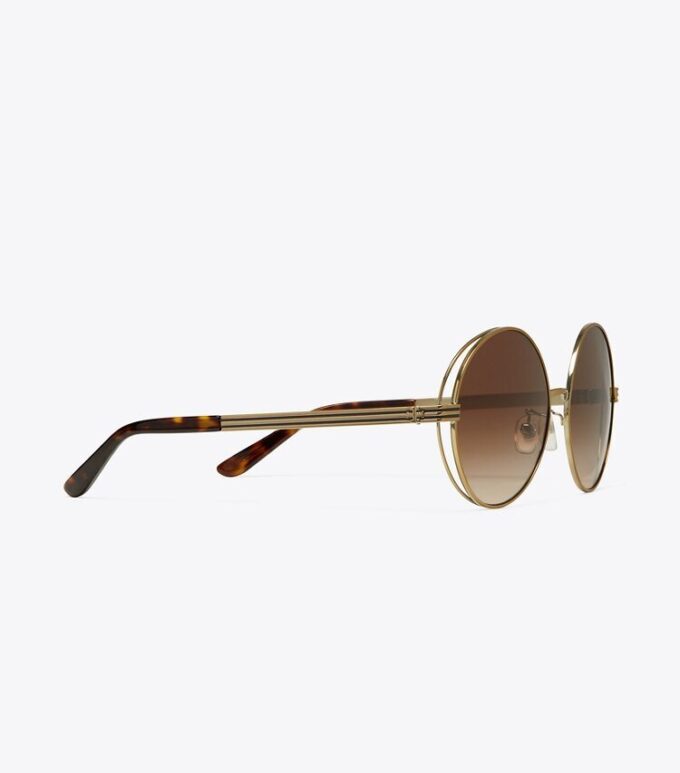 Kira Stripe Open-Wire Round Sunglasses Kira Stripe Open-Wire Round Sunglasses