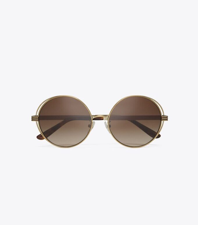 Kira Stripe Open-Wire Round Sunglasses Kira Stripe Open-Wire Round Sunglasses