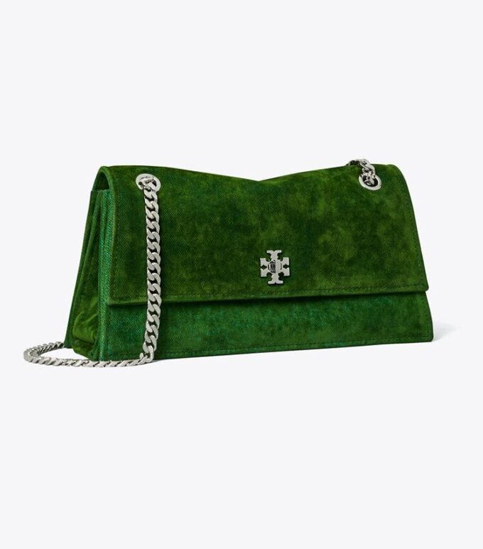 Kira Turnlock Flocked Shoulder Bag