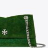 Kira Turnlock Flocked Shoulder Bag