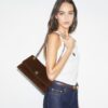 Kira Turnlock Suede Shoulder Bag