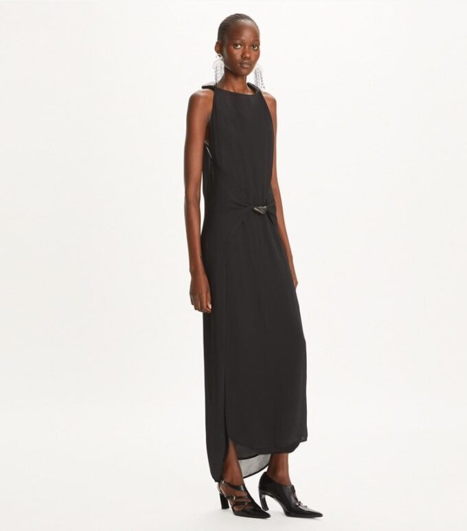 Knotted Crepe Dress