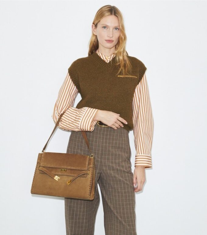 Large Lee Radziwill Suede Shoulder Bag Large Lee Radziwill Suede Shoulder Bag