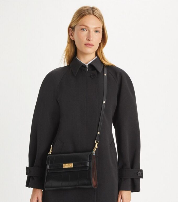 Lee Radziwill Croc-Embossed Shoulder Bag Lee Radziwill Croc-Embossed Shoulder Bag