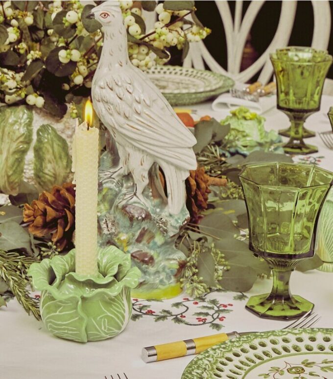 Lettuce Ware Candle Holder, Set Of 2