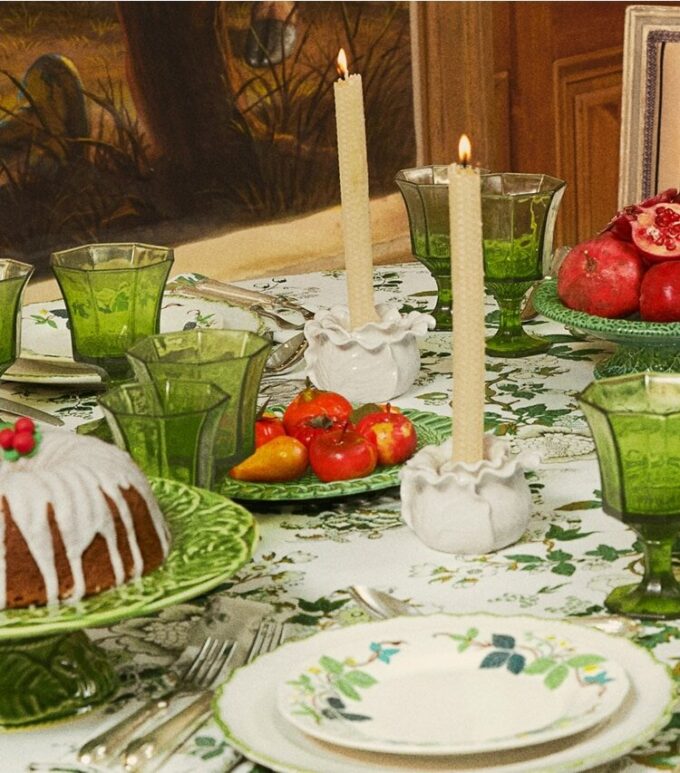 Lettuce Ware Candle Holder, Set Of 2