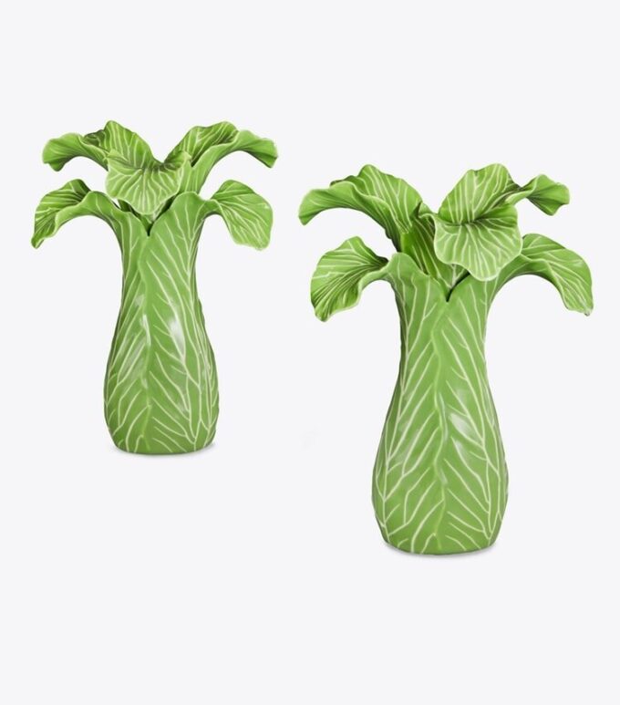 Lettuce Ware Candlestick, Set Of 2 Lettuce Ware Candlestick, Set Of 2