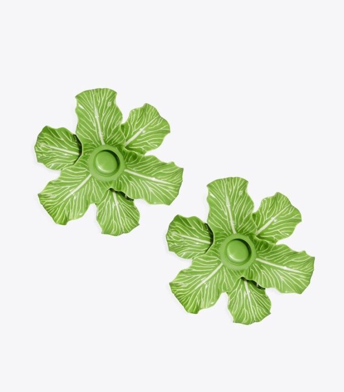 Lettuce Ware Candlestick, Set Of 2 Lettuce Ware Candlestick, Set Of 2