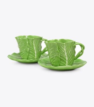 Lettuce Ware Cup &Amp; Saucer, Set Of 2