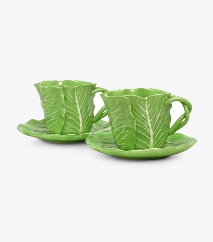 Lettuce Ware Cup &Amp; Saucer, Set Of 2 Lettuce Ware Cup &Amp; Saucer, Set Of 2