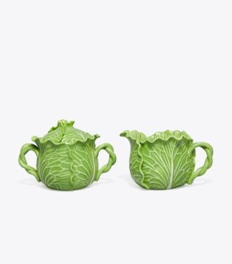 Lettuce Ware Lidded Sugar Pot &Amp; Creamer