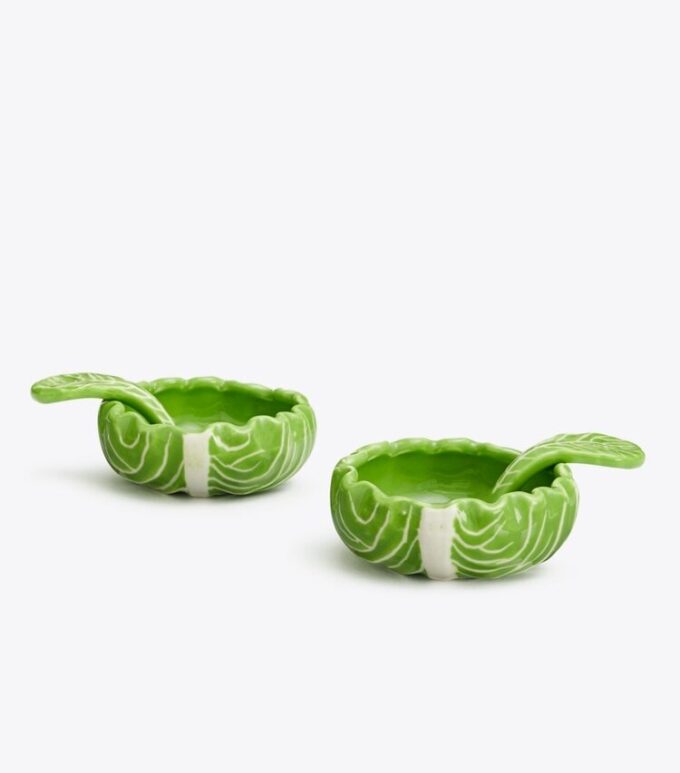 Lettuce Ware Salt Cellar, Set Of 2 Lettuce Ware Salt Cellar, Set Of 2