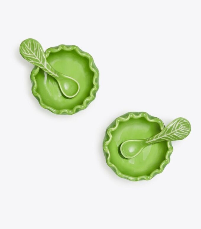 Lettuce Ware Salt Cellar, Set Of 2 Lettuce Ware Salt Cellar, Set Of 2