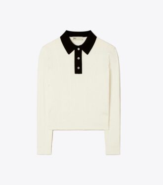 Long-Sleeve Cotton Pointelle Polo Long-Sleeve Cotton Pointelle Polo