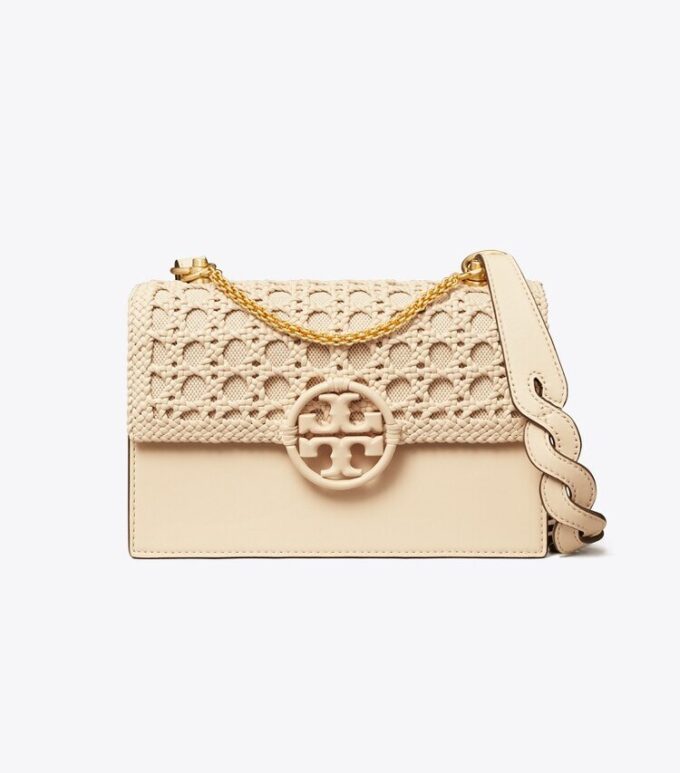 Miller Basket-Weave Small Flap Shoulder Bag