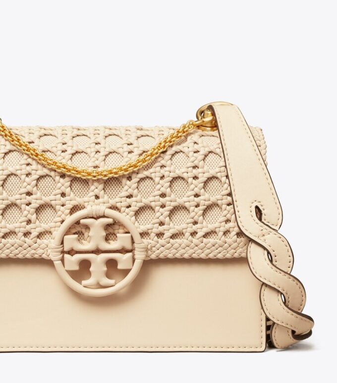 Miller Basket-Weave Small Flap Shoulder Bag