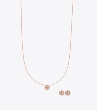 Miller Pavé Pendant Necklace &Amp; Stud Earring Gift Set