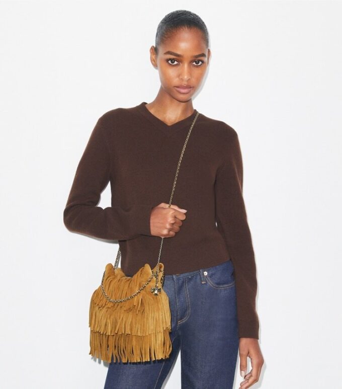 Mini Fleming Suede Fringe Hobo Bag Mini Fleming Suede Fringe Hobo Bag
