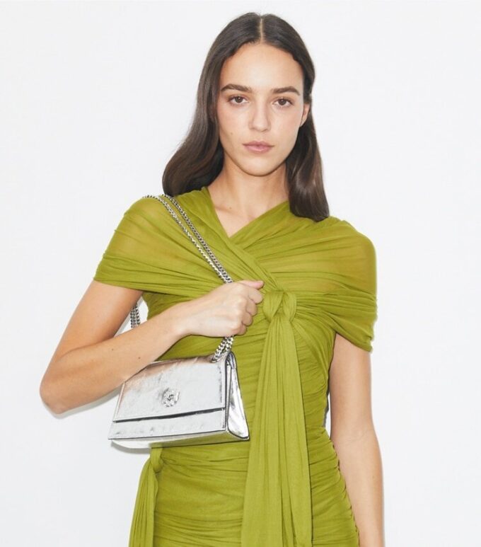 Mini Kira Turnlock Metallic Shoulder Bag