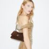 Mini Kira Turnlock Suede Shoulder Bag