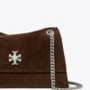 Mini Kira Turnlock Suede Shoulder Bag