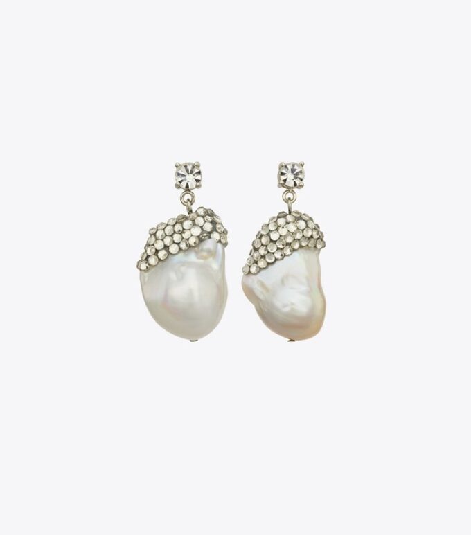 Moondance Crystal And Pearl Drop Earrings