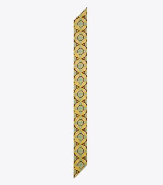 Mosaic Monogram Double-Sided Silk Ribbon Tie