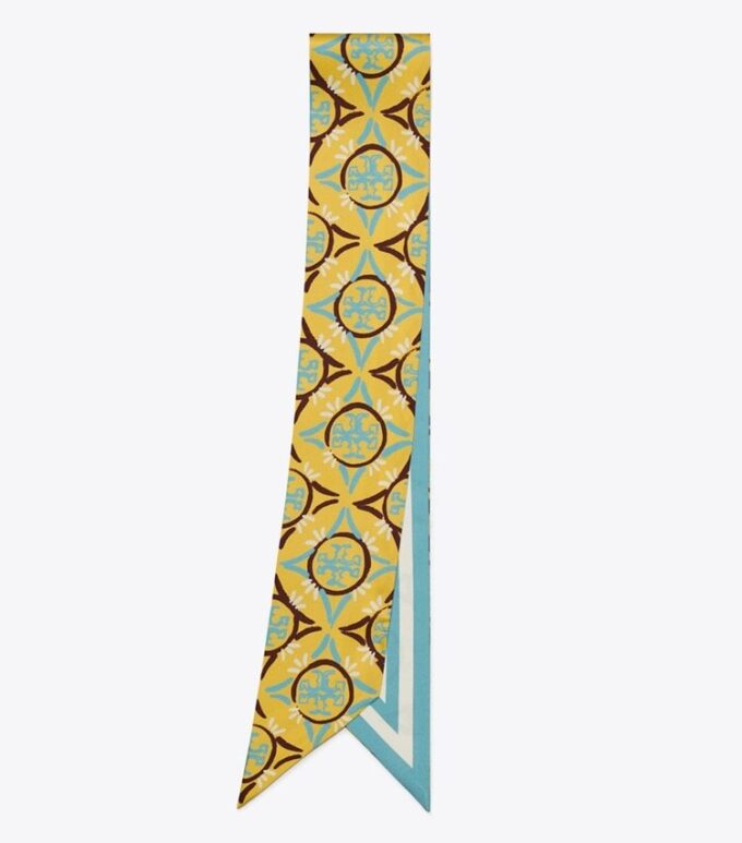 Mosaic Monogram Double-Sided Silk Ribbon Tie Mosaic Monogram Double-Sided Silk Ribbon Tie