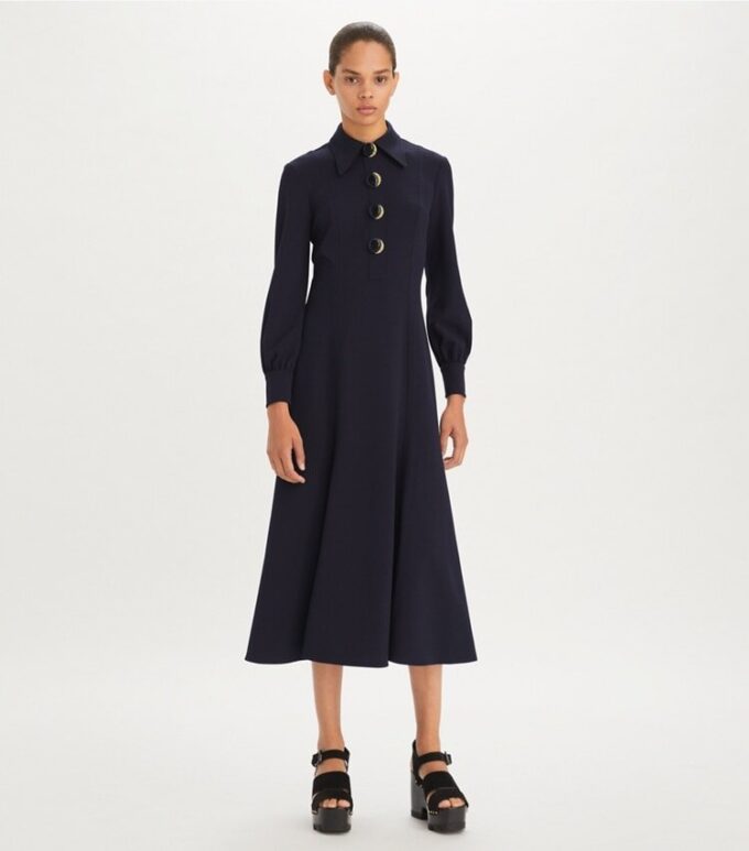 Multi-Button Crepe Shirtdress Multi-Button Crepe Shirtdress