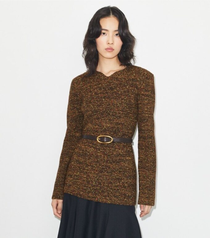 Nylon And Viscose Marled Sweater Nylon And Viscose Marled Sweater