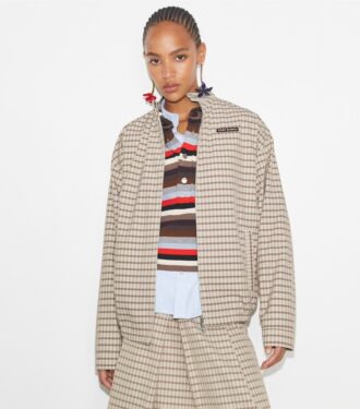 Nylon Plaid Golf Jacket