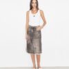 Overprinted Deconstructed Denim Skirt Overprinted Deconstructed Denim Skirt