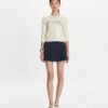 Pick Stitch Pleated Skirt