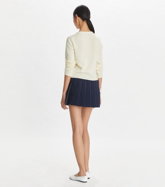 Pick Stitch Pleated Skirt