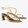 Pierced Multi-Strap Heeled Sandal