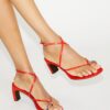 Pierced Multi-Strap Heeled Sandal