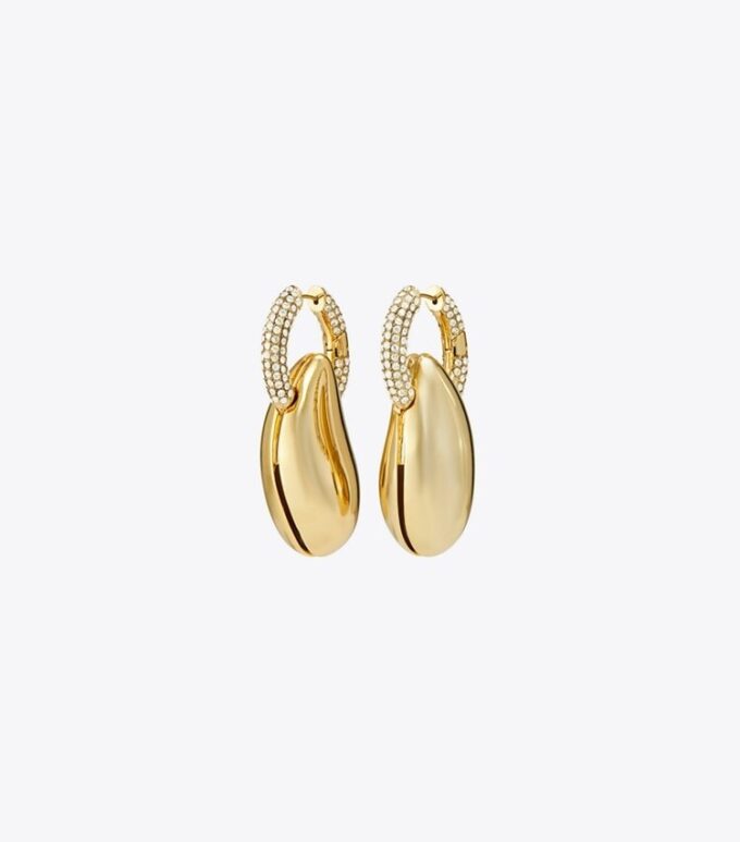 Pierced Pavé Hoop Earrings