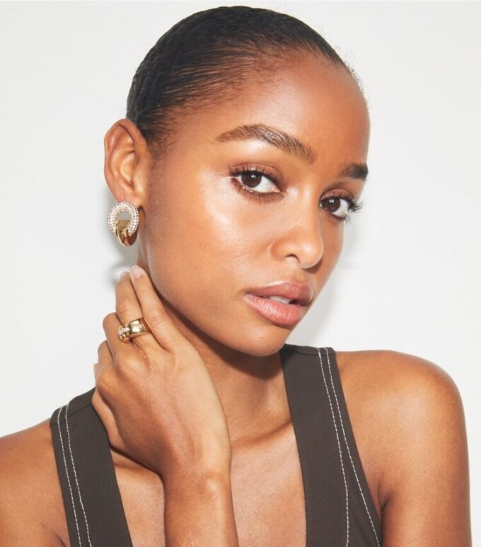 Pierced Pavé Hoop Earrings