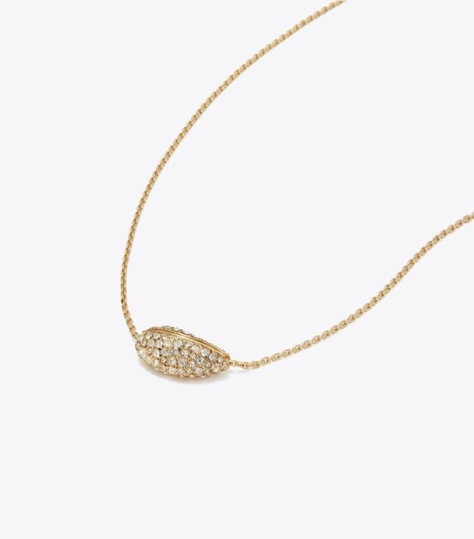 Pierced Pavé Pendant Necklace