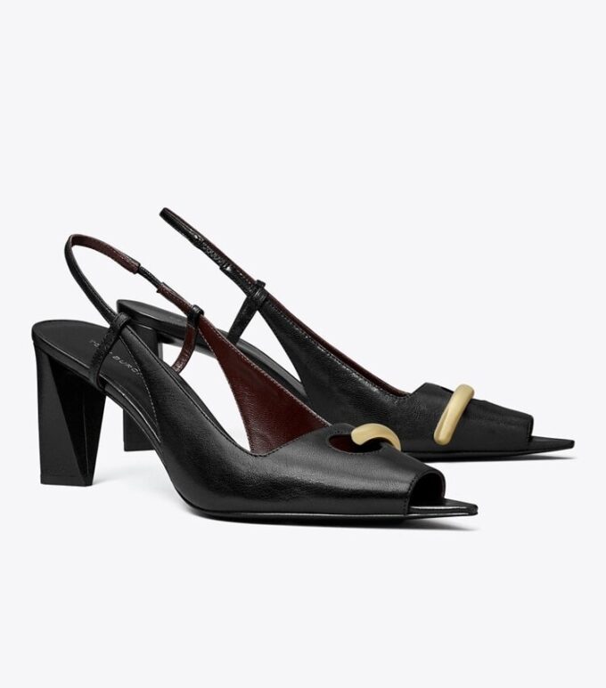 Pierced Peep-Toe Slingback Pierced Peep-Toe Slingback