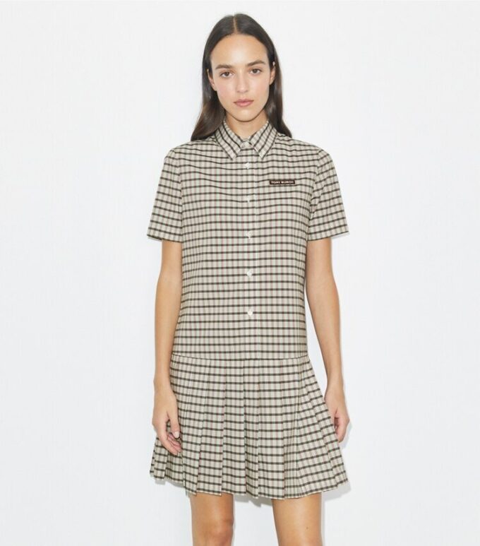 Plaid Drop-Waist Pleated Golf Dress Plaid Drop-Waist Pleated Golf Dress