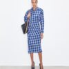 Plaid Viscose Shirtdress Plaid Viscose Shirtdress