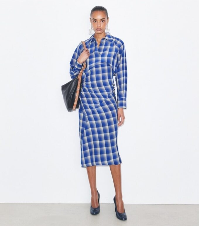 Plaid Viscose Shirtdress Plaid Viscose Shirtdress