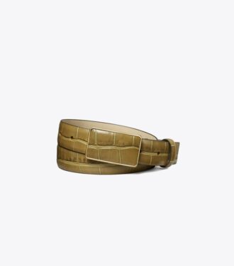 Plate Croc-Embossed Belt Plate Croc-Embossed Belt